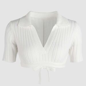 Cider Subtly Sexy Knit Top in White